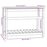 Plantenbak met schap 111,5x54x81 cm massief grenenhout