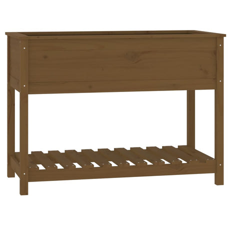 Plantenbak met schap 111,5x54x81 cm grenenhout honingbruin - AllerleiShop