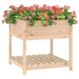 Plantenbak met schap 82,5x82,5x81 cm massief grenenhout - AllerleiShop