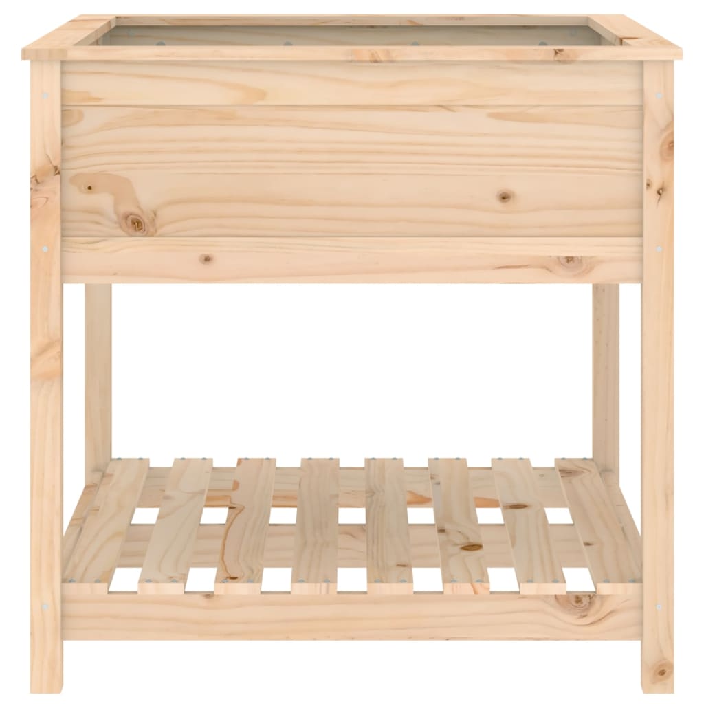 Plantenbak met schap 82,5x82,5x81 cm massief grenenhout - AllerleiShop