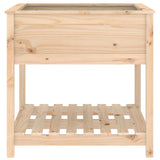 Plantenbak met schap 82,5x82,5x81 cm massief grenenhout - AllerleiShop