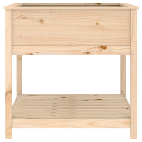 Plantenbak met schap 82,5x82,5x81 cm massief grenenhout - AllerleiShop