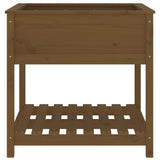 Plantenbak met schap 82,5x82,5x81 cm grenenhout honingbruin - AllerleiShop