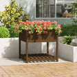 Plantenbak met schap 82,5x82,5x81 cm grenenhout honingbruin - AllerleiShop