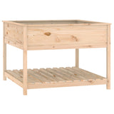 Plantenbak met schap 111,5x111,5x81 cm massief grenenhout - AllerleiShop