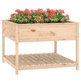 Plantenbak met schap 111,5x111,5x81 cm massief grenenhout - AllerleiShop