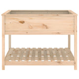 Plantenbak met schap 111,5x111,5x81 cm massief grenenhout - AllerleiShop