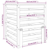 Compostbak 63,5x63,5x77,5 cm massief grenenhout - AllerleiShop