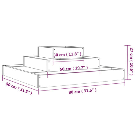 Plantenbak 80x80x27 cm massief grenenhout - AllerleiShop