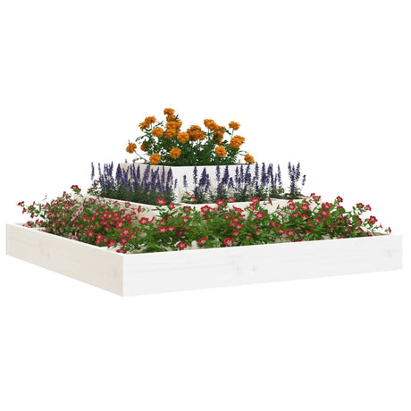 Plantenbak 80x80x27 cm massief grenenhout wit - AllerleiShop