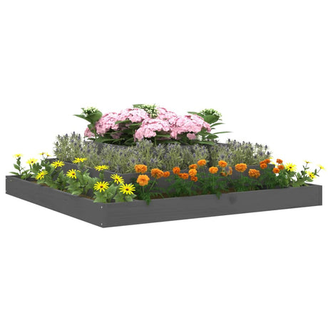 Plantenbak 110x110x27 cm massief grenenhout grijs - AllerleiShop