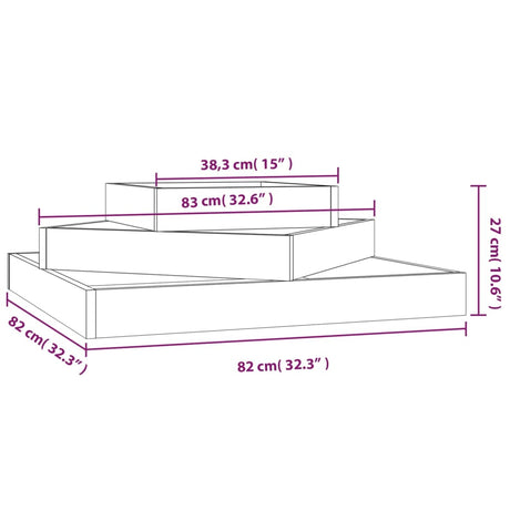 Plantenbak 83x83x27 cm massief grenenhout wit - AllerleiShop