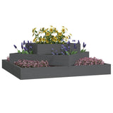 Plantenbak 83x83x27 cm massief grenenhout grijs - AllerleiShop