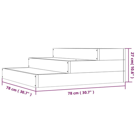 Plantenbak 78x78x27 cm massief grenenhout wit - AllerleiShop