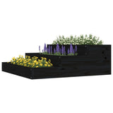 Plantenbak 78x78x27 cm massief grenenhout zwart - AllerleiShop