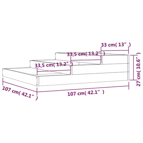 Plantenbak 107x107x27 cm massief grenenhout - AllerleiShop