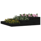 Plantenbak 107x107x27 cm massief grenenhout zwart - AllerleiShop