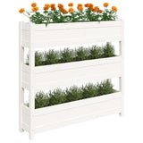 Plantenbak 112x25x104,5 cm massief grenenhout wit - AllerleiShop