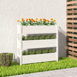 Plantenbak 112x25x104,5 cm massief grenenhout wit - AllerleiShop