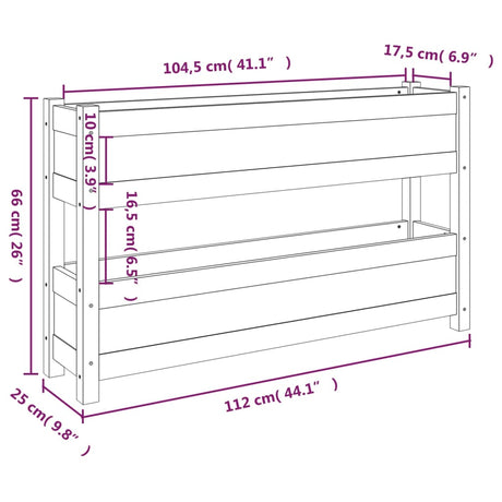 Plantenbak 112x25x66 cm massief grenenhout - AllerleiShop