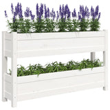 Plantenbak 112x25x66 cm massief grenenhout wit - AllerleiShop