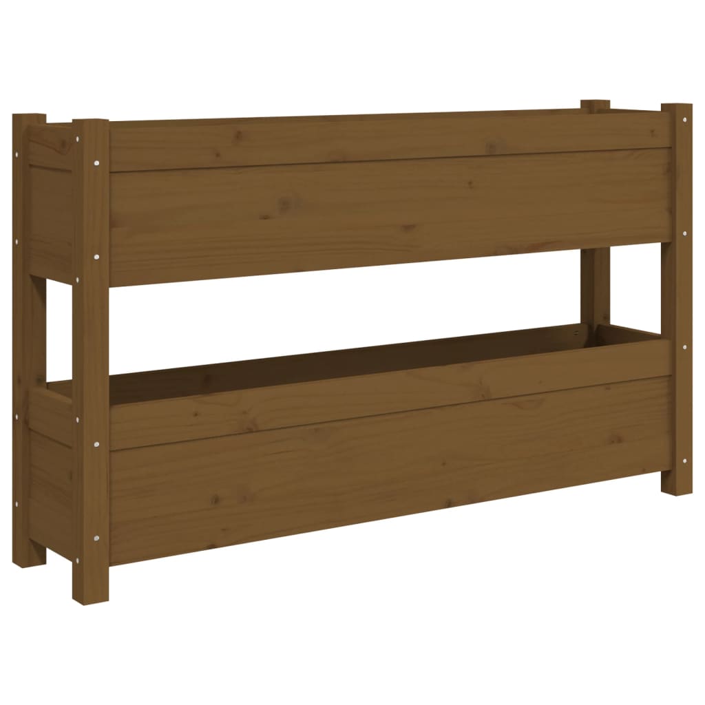 Plantenbak 112x25x66 cm massief grenenhout honingbruin - AllerleiShop