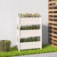 Plantenbak 77x25x104,5 cm massief grenenhout wit - AllerleiShop