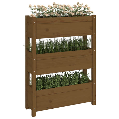 Plantenbak 77x25x104,5 cm massief grenenhout honingbruin - AllerleiShop