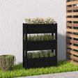 Plantenbak 77x25x104,5 cm massief grenenhout zwart - AllerleiShop