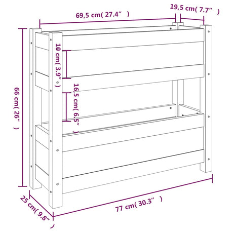 Plantenbak 77x25x66 cm massief grenenhout - AllerleiShop