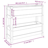 Plantenbak 77x25x66 cm massief grenenhout wit - AllerleiShop