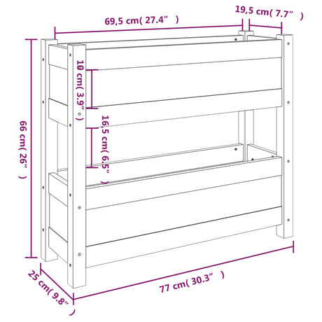 Plantenbak 77x25x66 cm massief grenenhout wit - AllerleiShop