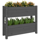 Plantenbak 77x25x66 cm massief grenenhout grijs - AllerleiShop