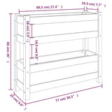 Plantenbak 77x25x66 cm massief grenenhout grijs - AllerleiShop