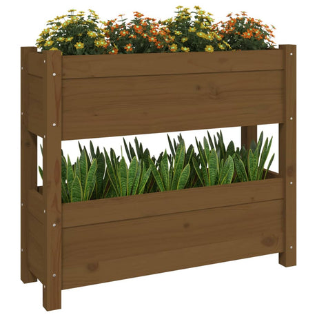 Plantenbak 77x25x66 cm massief grenenhout honingbruin - AllerleiShop