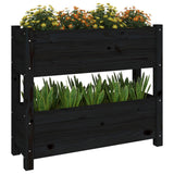 Plantenbak 77x25x66 cm massief grenenhout zwart - AllerleiShop