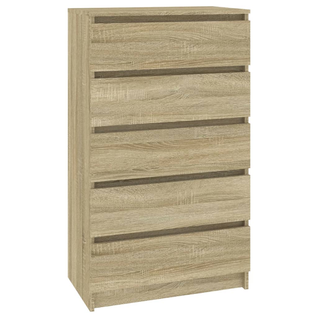 Ladekast 60x36x103 cm bewerkt hout sonoma eikenkleurig - AllerleiShop