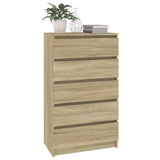 Ladekast 60x36x103 cm bewerkt hout sonoma eikenkleurig - AllerleiShop