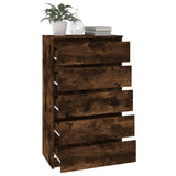 Ladekast 60x36x103 cm bewerkt hout gerookt eikenkleurig - AllerleiShop