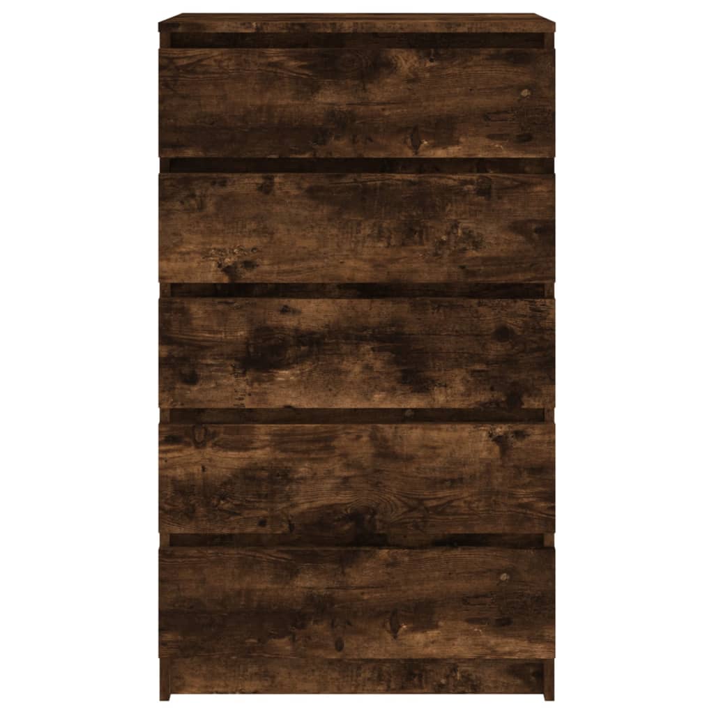 Ladekast 60x36x103 cm bewerkt hout gerookt eikenkleurig - AllerleiShop