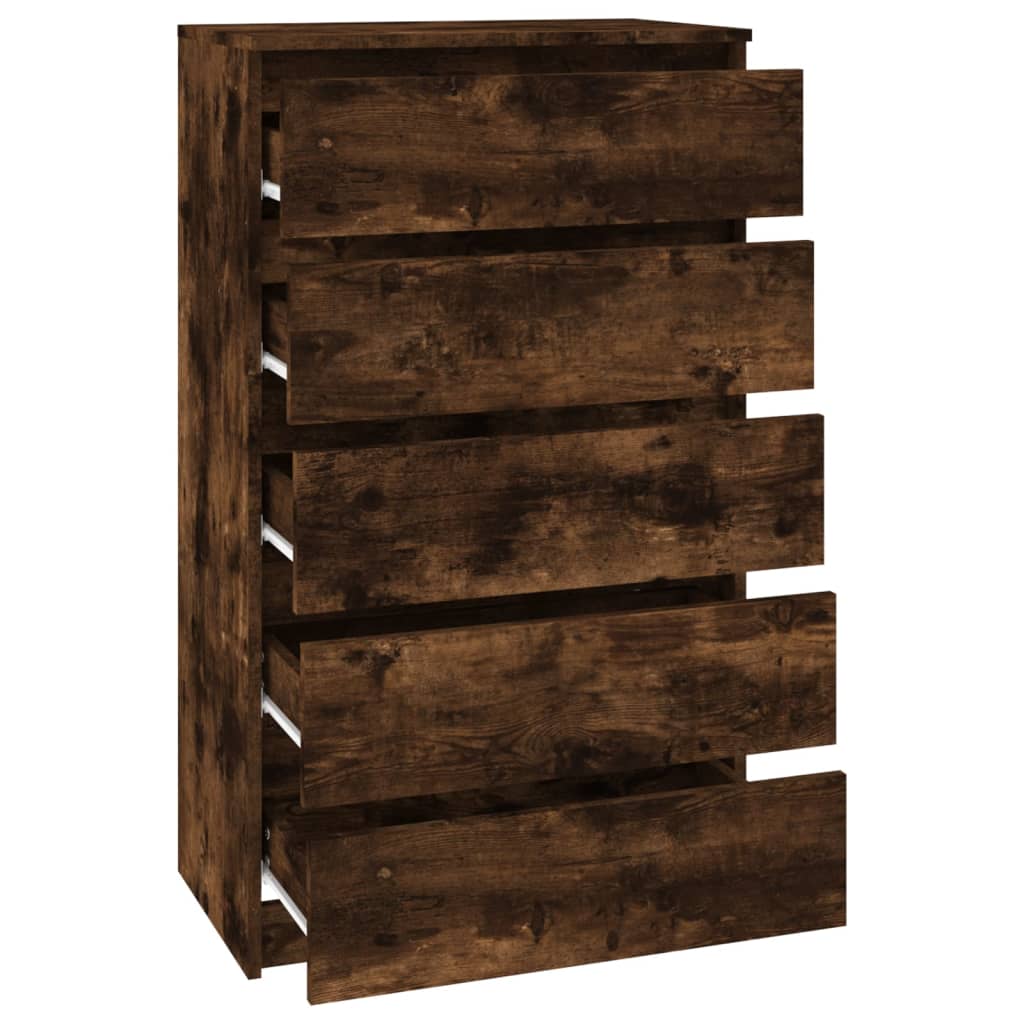 Ladekast 60x36x103 cm bewerkt hout gerookt eikenkleurig - AllerleiShop