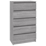 Ladekast 60x36x103 cm bewerkt hout grijs sonoma eikenkleurig - AllerleiShop