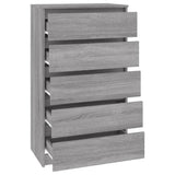 Ladekast 60x36x103 cm bewerkt hout grijs sonoma eikenkleurig - AllerleiShop