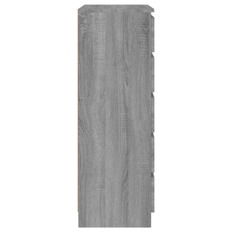 Ladekast 60x36x103 cm bewerkt hout grijs sonoma eikenkleurig - AllerleiShop