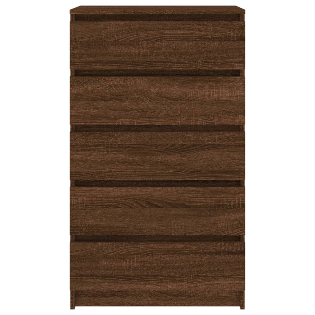 Ladekast 60x36x103 cm bewerkt hout bruin eikenkleur - AllerleiShop