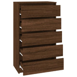 Ladekast 60x36x103 cm bewerkt hout bruin eikenkleur - AllerleiShop