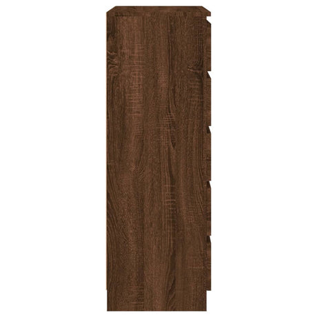 Ladekast 60x36x103 cm bewerkt hout bruin eikenkleur - AllerleiShop