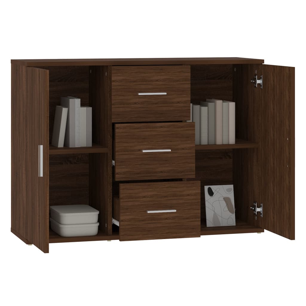 Dressoir 91x29,5x65 cm bewerkt hout bruin eikenkleur - AllerleiShop