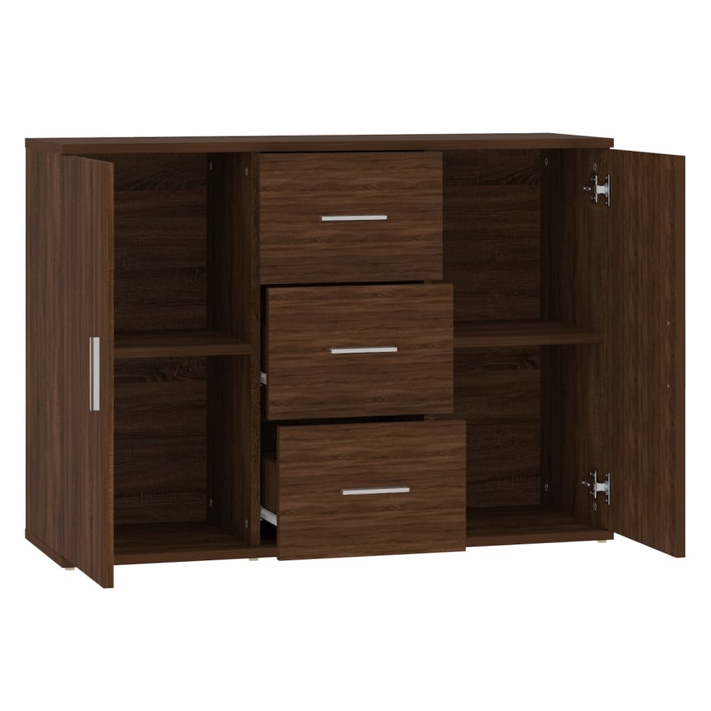 Dressoir 91x29,5x65 cm bewerkt hout bruin eikenkleur - AllerleiShop