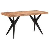 Eettafel 140x70x76 cm massief acaciahout zwart - AllerleiShop